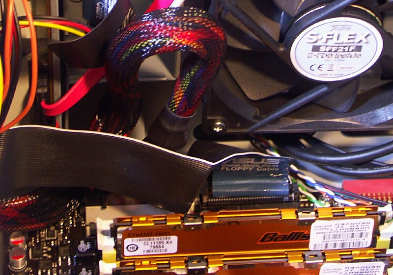 The floppy and PSU connectors